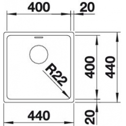 Zlewozmywak Blanco ANDANO 400-U z korkiem automatycznym InFino 522960